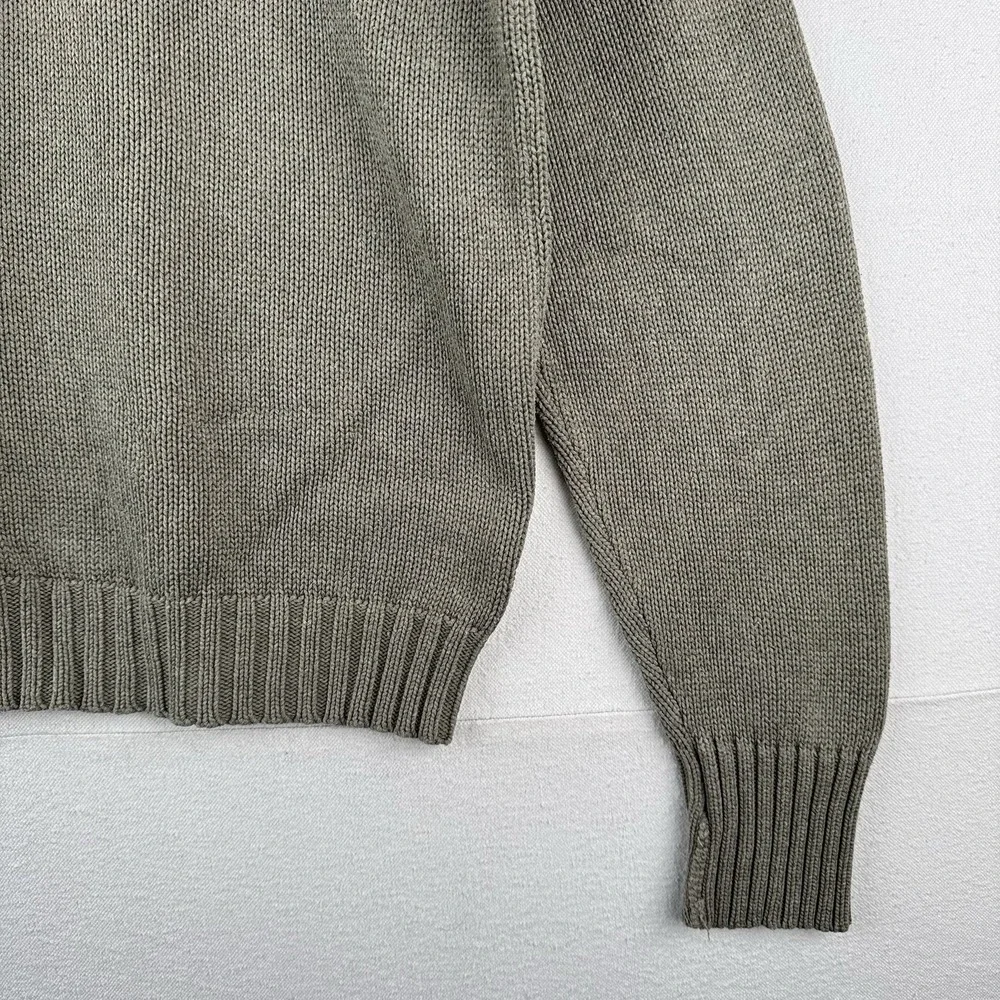 90s Vintage Polo Ralph Lauren Men's M Olive Marled Knit Sweater 100% Cotton - Picture 6 of 14